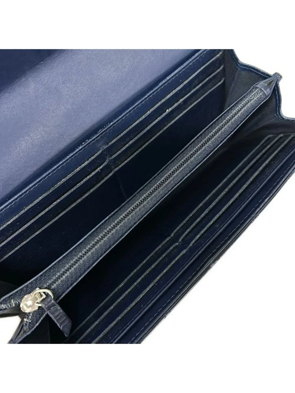 Chanel Wallet Quilted Dark Navy Leather - Picture 4 of 9